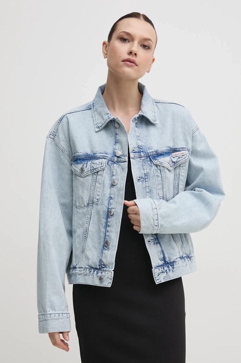 Calvin Klein Jeans kurtka jeansowa damska kolor niebieski przejściowa J20J225186 - zdjęcie produktu nr 1