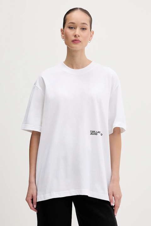 Karl Lagerfeld Jeans t-shirt bawełniany damski kolor beżowy B1W17059 - zdjęcie produktu nr 2