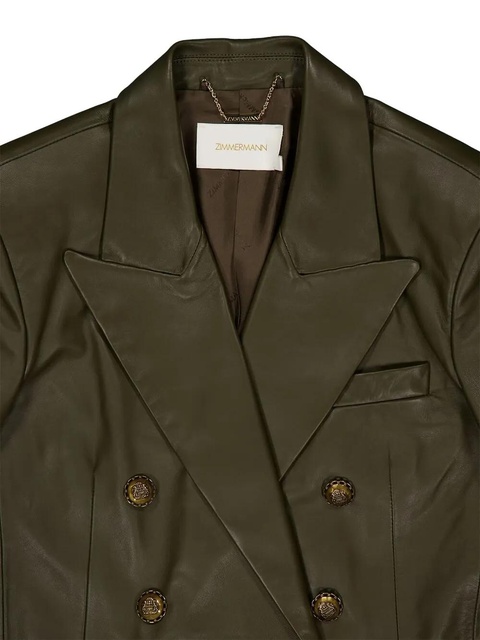 ZIMMERMANN double-breasted leather blazer - Green - zdjęcie produktu nr 2