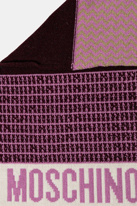 Moschino szalik z wełną kolor różowy wzorzysty M3337 30837 - zdjęcie produktu nr 2