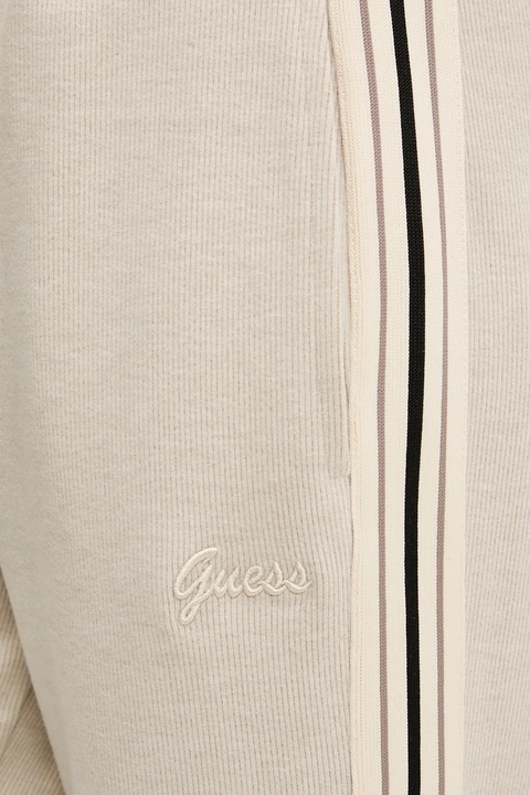 Guess spodnie dresowe z domieszką wełny MURIEL damskie kolor beżowy z aplikacją V5BB17 KCX52 - zdjęcie produktu nr 2