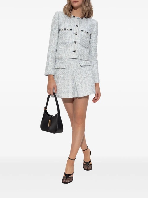 Self-Portrait rhinestone-embellished tweed jacket - Blue - zdjęcie produktu nr 2
