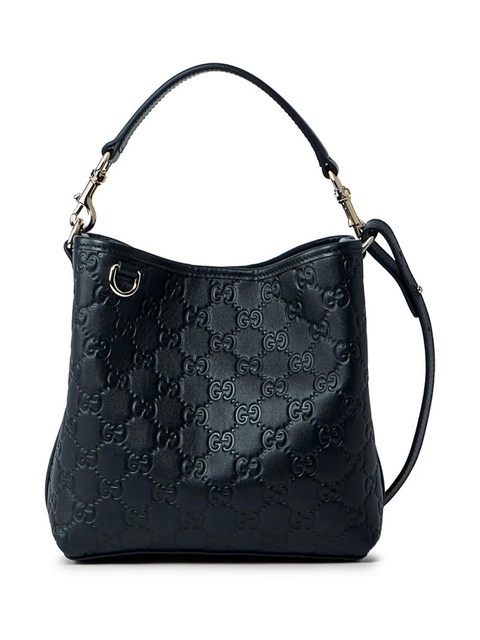 Gucci small GG Emblem leather tote bag - Black - zdjęcie produktu nr 2