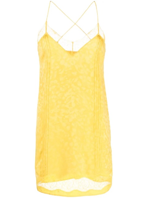 Zadig&Voltaire lace-trim silk-jacquard minidress - Yellow - zdjęcie produktu nr 1
