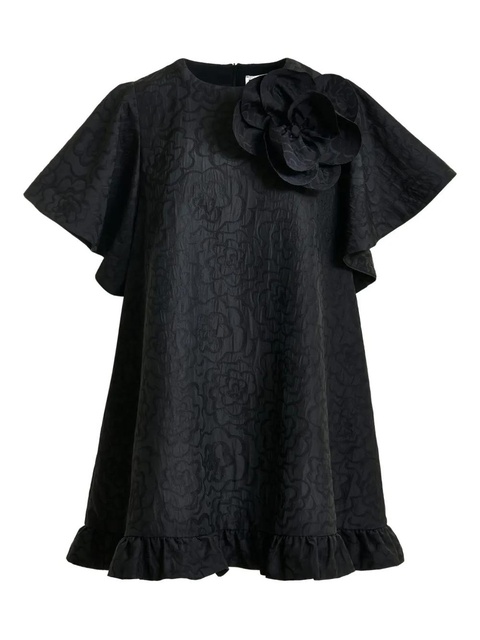 Essentiel Antwerp Ising flower-brooch midi dress - Black - zdjęcie produktu nr 1