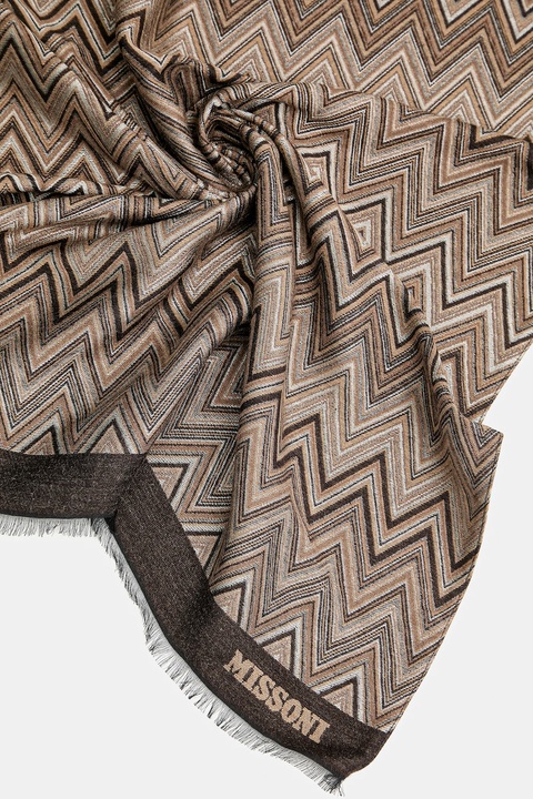 Missoni szalik damski kolor brązowy wzorzysty SAXRVMDA411 - zdjęcie produktu nr 2