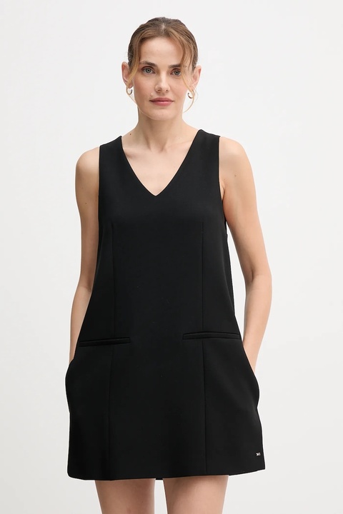 Tommy Hilfiger sukienka kolor czarny mini rozkloszowana WW0WW48264 - zdjęcie produktu nr 1