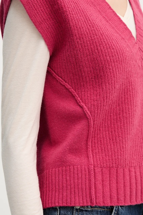 United Colors of Benetton kamizelka z dodatkiem wełny damski kolor różowy 126WD4033 - zdjęcie produktu nr 2