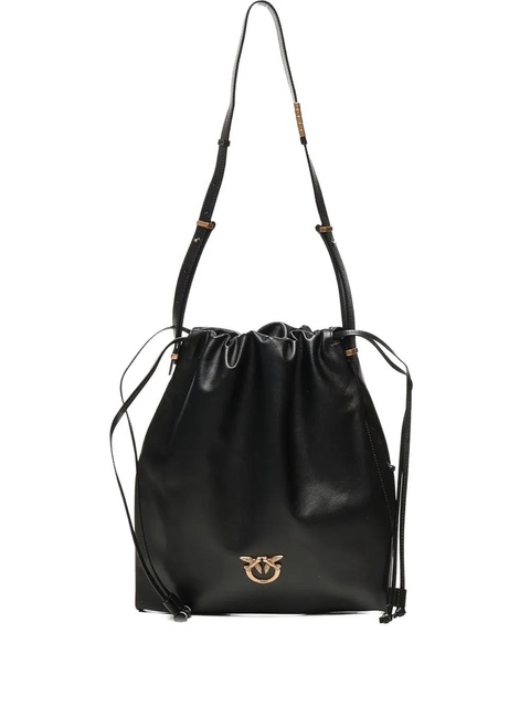 PINKO drawstring leather shoulder bag - Black - zdjęcie produktu nr 1