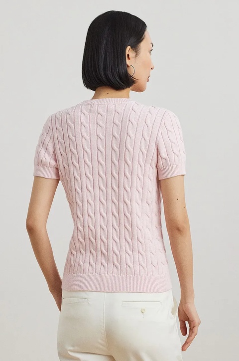 Lauren Ralph Lauren sweter bawełniany damskie kolor różowy 200965880 - zdjęcie produktu nr 2