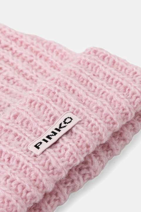 Pinko czapka z wełną kolor różowy 105989 A2Z2 - zdjęcie produktu nr 2