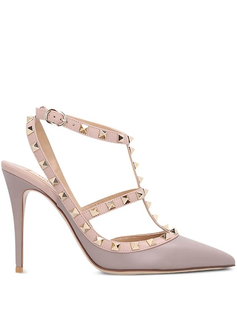 Valentino Garavani 100mm Rockstud T-strap sandals - Purple - zdjęcie produktu nr 1