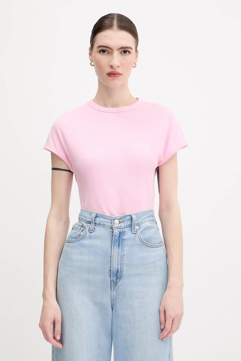 Tommy Hilfiger t-shirt damski kolor różowy WW0WW45731 - zdjęcie produktu nr 1