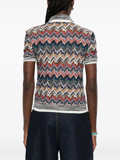 Missoni zigzag-knit polo shirt - Brown - zdjęcie produktu nr 2