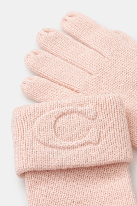 Coach rękawiczki z dodatkiem wełny damskie kolor pomarańczowy 29CCM98 - zdjęcie produktu nr 2