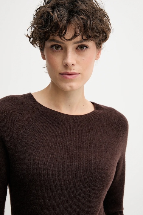 Sandro Ferrone sweter wełniany damski kolor brązowy lekki S9YBFNOCE - zdjęcie produktu nr 1
