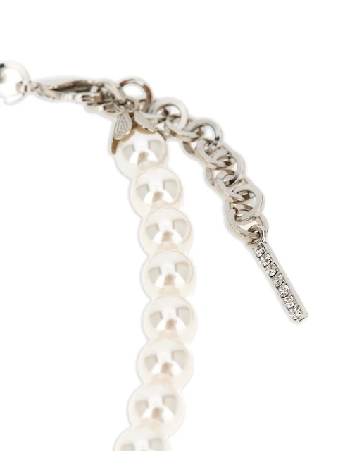 Alessandra Rich crystal-embellished heart necklace - Neutrals - zdjęcie produktu nr 2