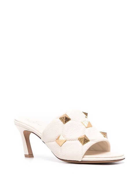 Valentino Garavani Roman Stud leather mules - Neutrals - zdjęcie produktu nr 2