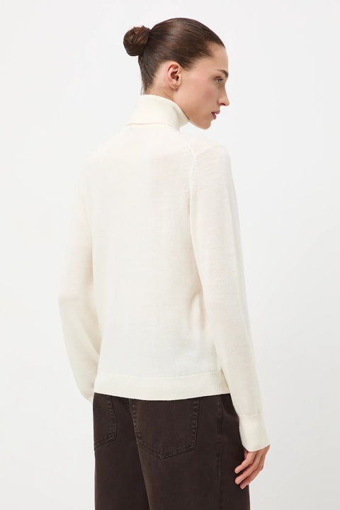 Medicine sweter z wełny merino kolor beżowy z golfem - zdjęcie produktu nr 2