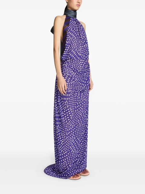 DRIES VAN NOTEN spotted maxi dress - Purple - zdjęcie produktu nr 2