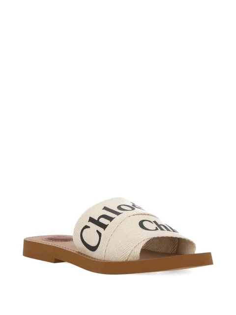 Chloé logo flat sandals - Neutrals - zdjęcie produktu nr 1
