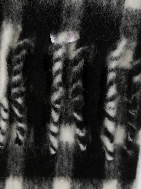 Marni check-print fringed scarf - Black - zdjęcie produktu nr 2