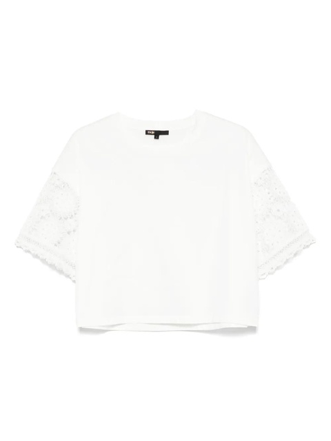 Maje crochet-sleeve T-shirt - White - zdjęcie produktu nr 1