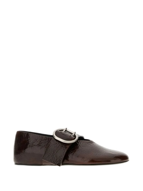Jil Sander buckle-detail leather ballerina flats - Brown - zdjęcie produktu nr 1