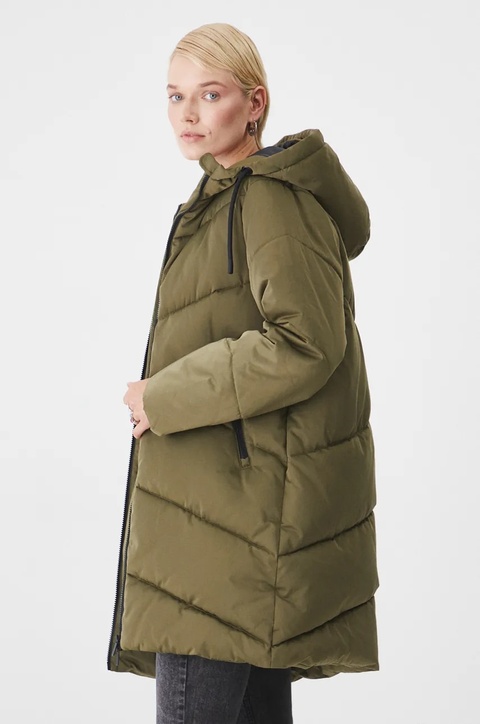 Medicine płaszcz damski kolor zielony zimowy - zdjęcie produktu nr 1
