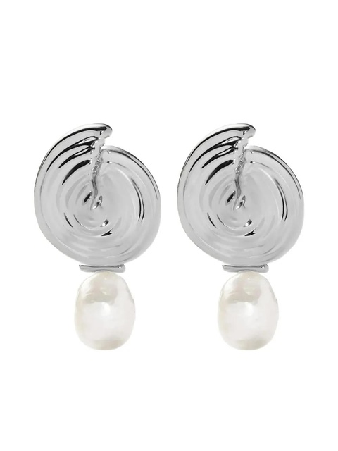 Missoma spiral-design detachable-pearl drop earrings - Silver - zdjęcie produktu nr 2