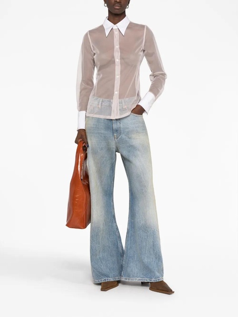 MM6 Maison Margiela cotton-tulle shirt - Neutrals - zdjęcie produktu nr 1