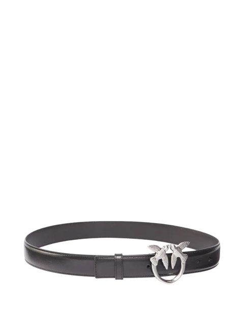 PINKO Love Berry bird-embellished leather belt - Black - zdjęcie produktu nr 2