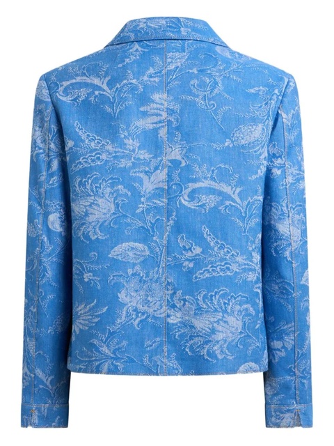 ETRO jacquard floral-motif jacket - Blue - zdjęcie produktu nr 2