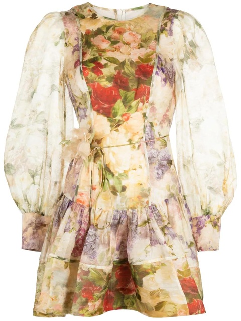 ZIMMERMANN Sensory Flip linen-silk minidress - Neutrals - zdjęcie produktu nr 1