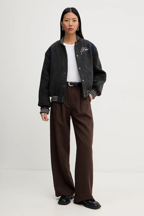 G-Star kurtka bomber z dodatkiem wełny kolor szary przejściowa D27339-E155 - zdjęcie produktu nr 2