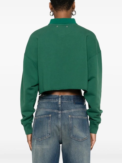 Golden Goose printed cropped polo top - Green - zdjęcie produktu nr 2