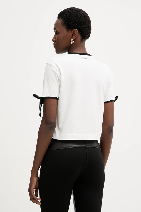Pinko t-shirt bawełniany damski kolor biały 105558 A2SF - zdjęcie produktu nr 2