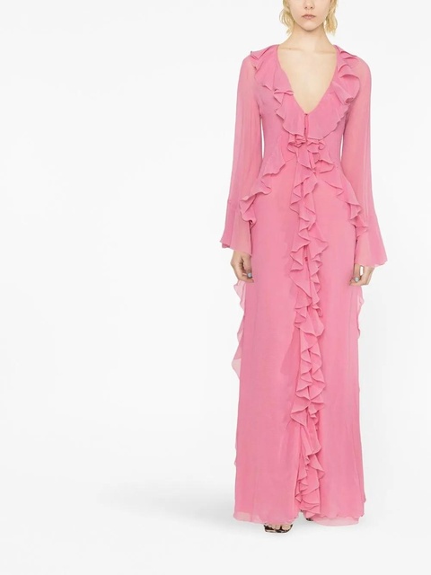 Blumarine ruffled chiffon gown - Pink - zdjęcie produktu nr 2