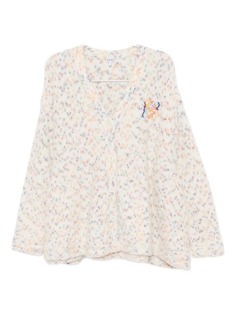 LOEWE logo-embroidered cardigan - White - zdjęcie produktu nr 1