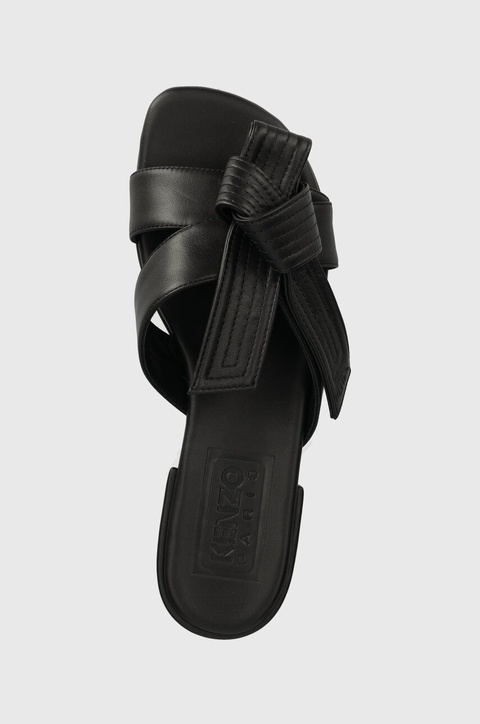 Kenzo klapki skórzane Oki Leather Mules damskie kolor czarny FE62MU125L79.99 - zdjęcie produktu nr 1