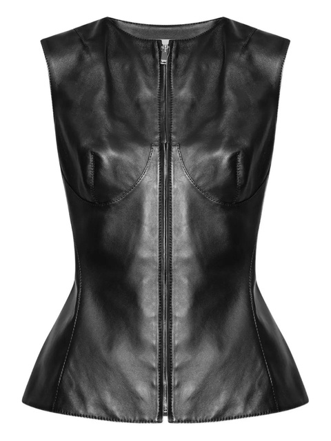 Alexander McQueen zip-front sleeveless top - Black - zdjęcie produktu nr 1