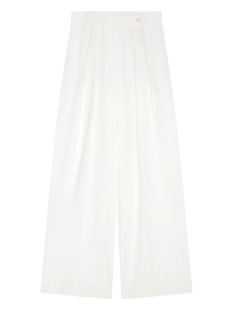 DRIES VAN NOTEN pleated wide-leg trousers - White - zdjęcie produktu nr 1