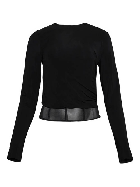 Christopher Esber Coiled jersey corseted long-sleeve T-shirt - Black - zdjęcie produktu nr 1