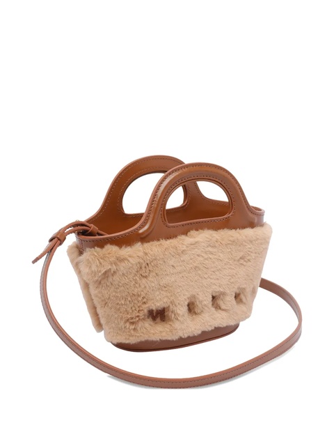 Marni trimmed leather mini bag - Brown - zdjęcie produktu nr 2