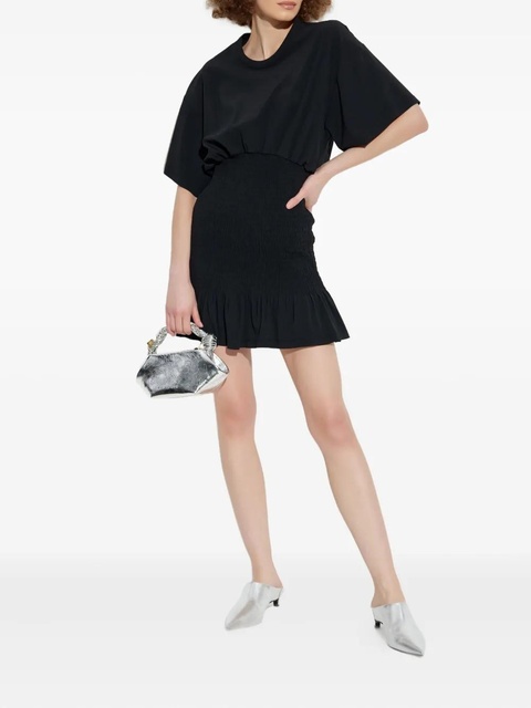 The Attico smocked ruffled mini dress - Black - zdjęcie produktu nr 2