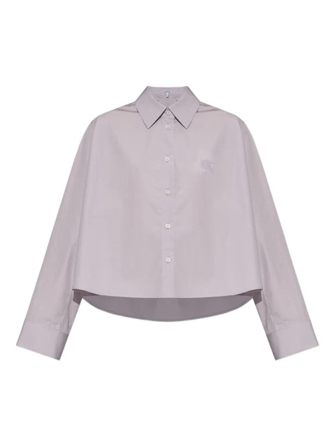 LOEWE Anagram-embroidered shirt - Purple - zdjęcie produktu nr 1