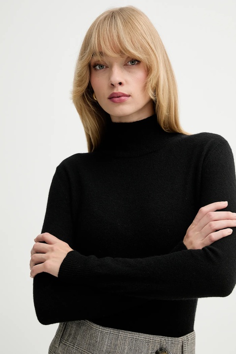 Marella sweter Emme by Marella damski kolor czarny lekki z golfem 2525366201200 - zdjęcie produktu nr 2