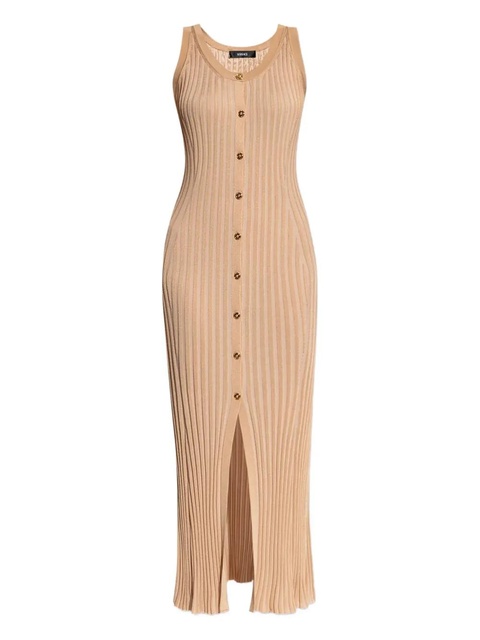 Versace ribbed button-down midi dress - Neutrals - zdjęcie produktu nr 1