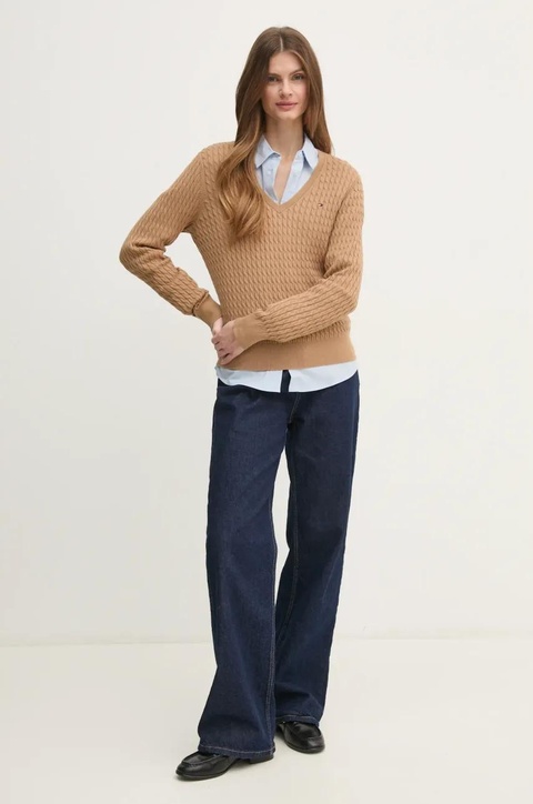 Tommy Hilfiger koszula damska kolor niebieski regular z kołnierzykiem klasycznym WW0WW44084 - zdjęcie produktu nr 2