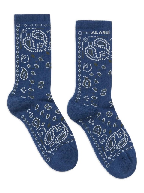 Alanui paisley bandana socks - Blue - zdjęcie produktu nr 1